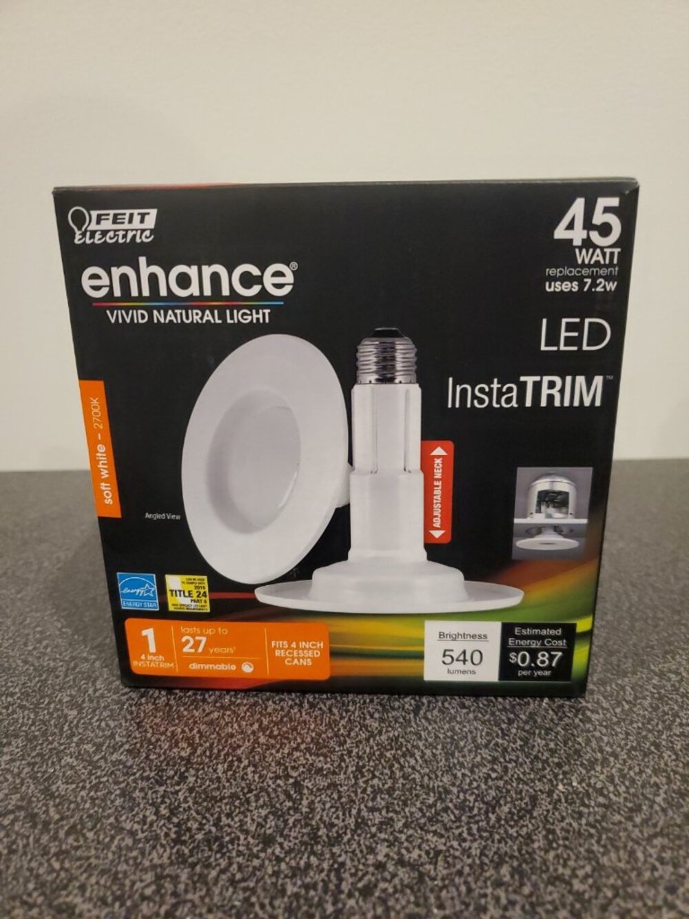 Feit Enhance Vivid Natural Light 4" LED Instatrim, Soft White 2700K, 540 Lumens